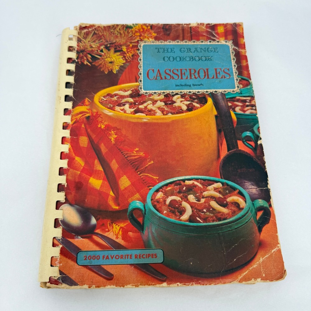 The Grange Cookbook Casseroles Vintage 1969 Recipes Retro Spiral ACCEPTABLE